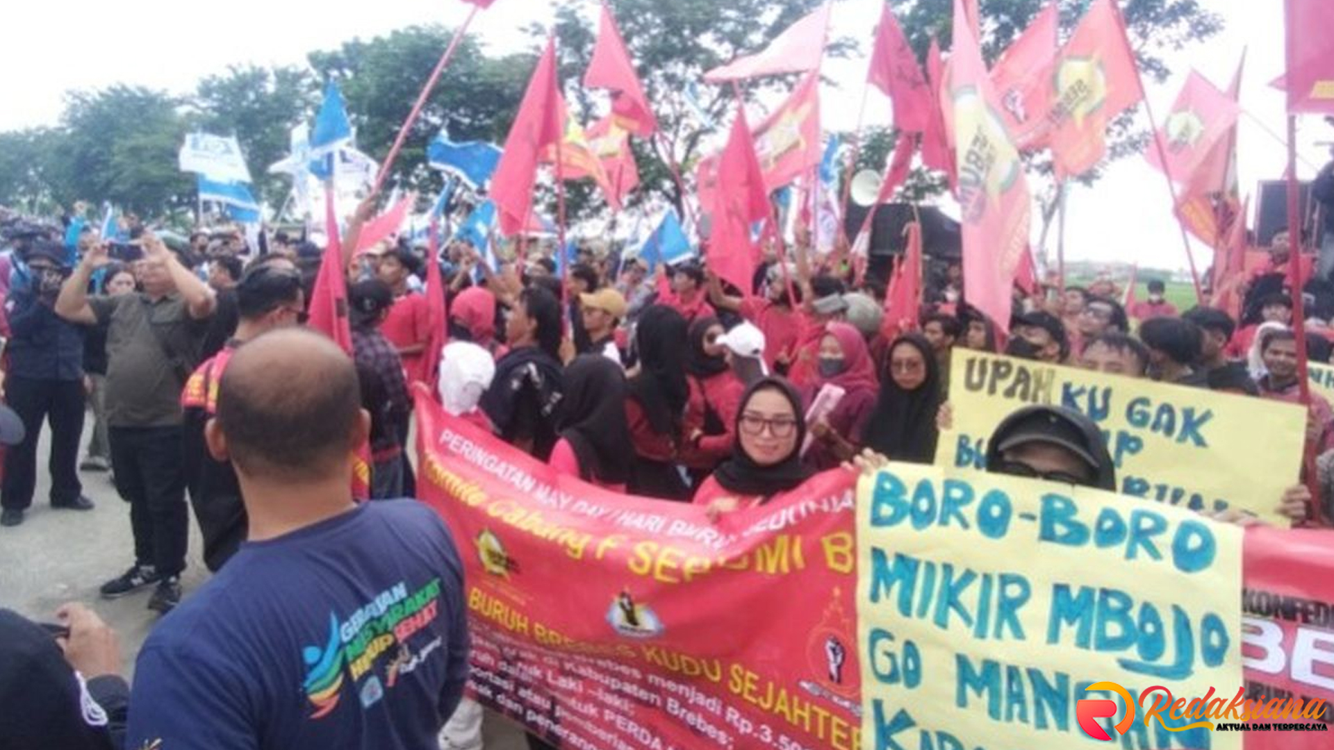 Buruh Brebes Aksi May Day, Serukan UMK Rp 3,5 Juta Per Bulan