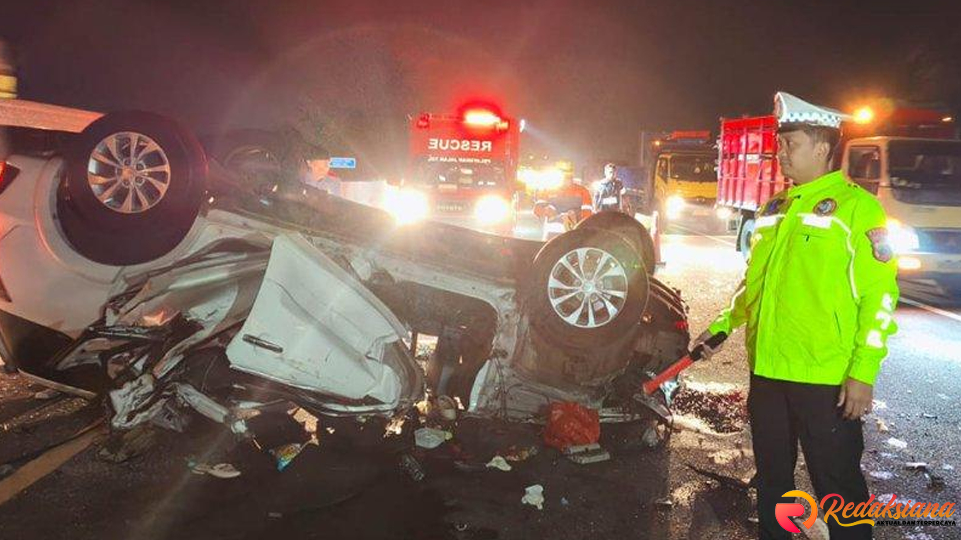 Terios Terguling Usai Tabrak Truk di Tol Pemalang, 1 Tewas