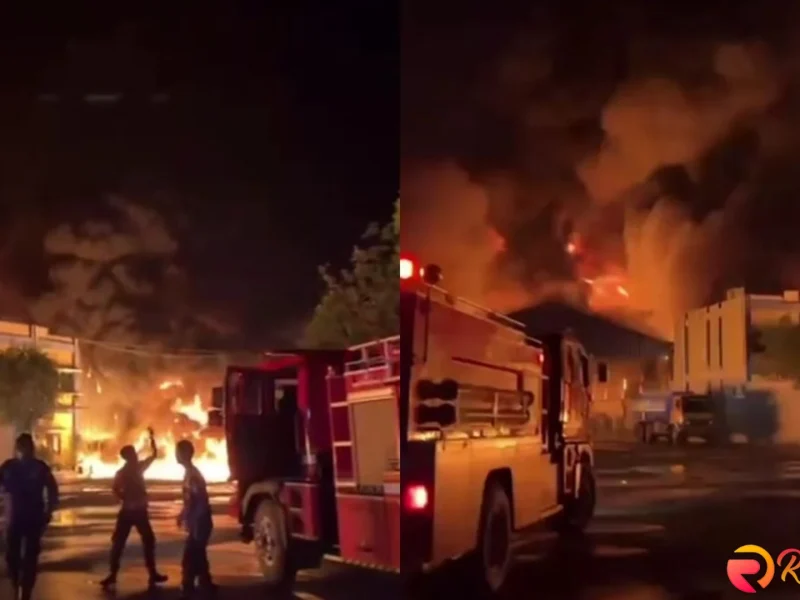 Kebakaran Hebat di Karawang: Pabrik Limbah B3 Terkepung Api